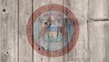 US State Michigan Seal Wooden Fence