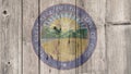 US State Ohio Seal Wooden Fence Royalty Free Stock Photo