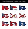 US States Flag Set - South East