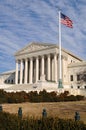 US Supreme Court Building with United States Flag Royalty Free Stock Photo