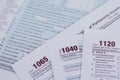 1040,1120,1065 US tax form / taxation concept. USA - Image Royalty Free Stock Photo