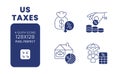 US taxes black solid desktop icons pack