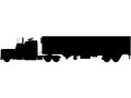 US truck, US lorry with semi trailer. LKW, TIR Truck with trailer detailed vector illustration realistic silhouette