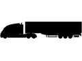 US truck, US lorry with semi trailer. LKW, TIR Truck with trailer detailed vector illustration realistic silhouette Royalty Free Stock Photo