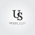 US Vector Logo Template - Simple Icon for Initial Letter U and S Monogram Royalty Free Stock Photo