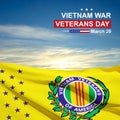 US Vietnam Veterans flag on background of sky