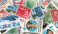 US vintage postmarks Royalty Free Stock Photo