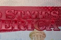 US visa on passport, fragment of the US visa applied on passport Royalty Free Stock Photo
