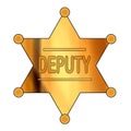 Brass Or Gold Deputy Sheriff Badge