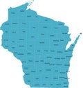 US Wisconsin county map