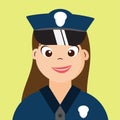 Us Woman Police with uniform,beautiful Cartoon character design,.