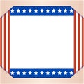 USA abstract flag Patriotic border frame. Royalty Free Stock Photo