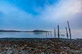 USA, Alaska, embankment of stones, the lake, the old Wharf