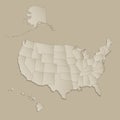 USA with Alaska and Hawaii map with individual states separated, infographics with icons blank Royalty Free Stock Photo