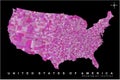 USA all counties map pink Royalty Free Stock Photo