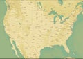 USA America antique ancient vintage old style base map composite navigation Royalty Free Stock Photo