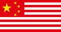 Usa or American and China flags merged relationship concept