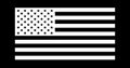 USA American flag, black and white, vector illustration.