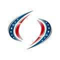 USA american flag logo design elements vector icons