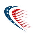 USA american flag logo design elements vector icons Royalty Free Stock Photo
