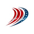 USA american flag logo design elements vector icons Royalty Free Stock Photo