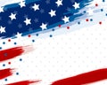 USA or american flag paintbrush banner on white background vector illustration Royalty Free Stock Photo