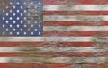 USA, American flag painted on old wood Royalty Free Stock Photo