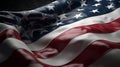 USA American Flag Wave Close Up for Memorial Day. Generative AI Royalty Free Stock Photo