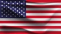 USA American flag waving - vector illustration isolated on background. Royalty Free Stock Photo