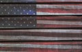 USA American Flag and Painted Wood Planks Background Royalty Free Stock Photo