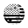 USA American grunge rubber stamp with USA flag, black isolated on white background,  illustration. Royalty Free Stock Photo