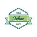 USA Arbor day greeting emblem