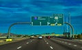 USA, ARIZONA - NOVEMBER 24, 2019: road signs and information boards West Phoenix on the expressway in the state of Arizona, USA