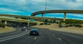 USA, ARIZONA - NOVEMBER 24, 2019: traffic on the highway under the overpass in Arizona Royalty Free Stock Photo