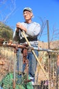 USA, Arizona/Bisbee: A Portrait - Retired Plumber on His Garden Patch