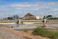 USA, AZ/Tempe: Salt River with Panorama of Tempe