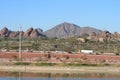 USA, Arizona/Tempe: View Across Papago Park to Camelback Mountain Royalty Free Stock Photo