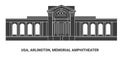 Usa, Arlington, Memorial Amphitheater travel landmark vector illustration Royalty Free Stock Photo