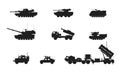 Usa army military vehicle equipment set. weapon and army machines. isolated vector image for military web design