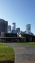 Event in front of world of Coca cola museum vertical shot, downtown atlanta building on the