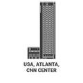 Usa, Atlanta, Cnn Center travel landmark vector illustration