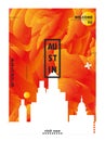 USA Austin skyline city gradient vector poster