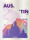 USA Austin skyline city gradient vector poster