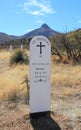 USA, AZ: Old West - Graveyard of Fort Bowie/Old Headstone Royalty Free Stock Photo