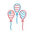 Usa balloons line and fill style icon vector design