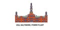 Usa, Baltimore, Power Plant travel landmark vector illustration