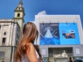USA ban HUAWEI - Huge Huawei advertising billboard on display downtown