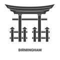 Usa, Birmingham travel landmark vector illustration Royalty Free Stock Photo