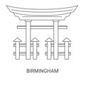 Usa, Birmingham travel landmark vector illustration Royalty Free Stock Photo