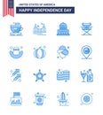 16 USA Blue Pack of Independence Day Signs and Symbols of american; star; building; movies; chair